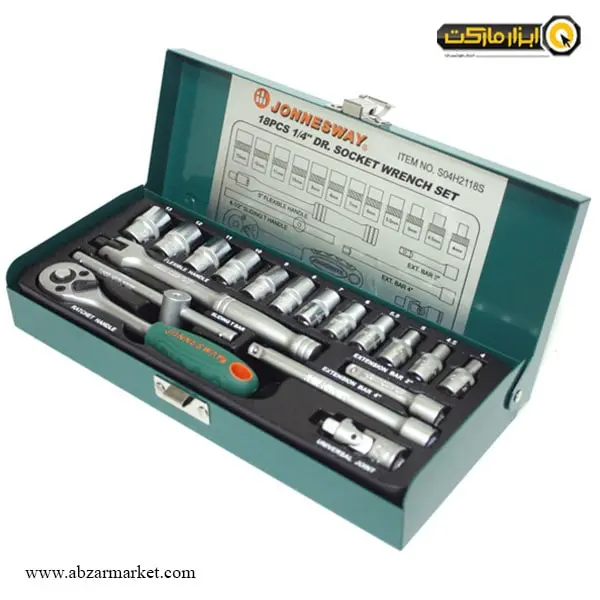 جعبه بکس جانزوی 18 پارچه 1/4 اینچ مدل S04H2118S جعبه بکس جانزوی 18 پارچه 1/4 اینچ مدل S04H2118S