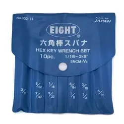 ست آچار آلن شش گوش ایت کوتاه اینچی 8 و 10 عددی مدل 002-inch