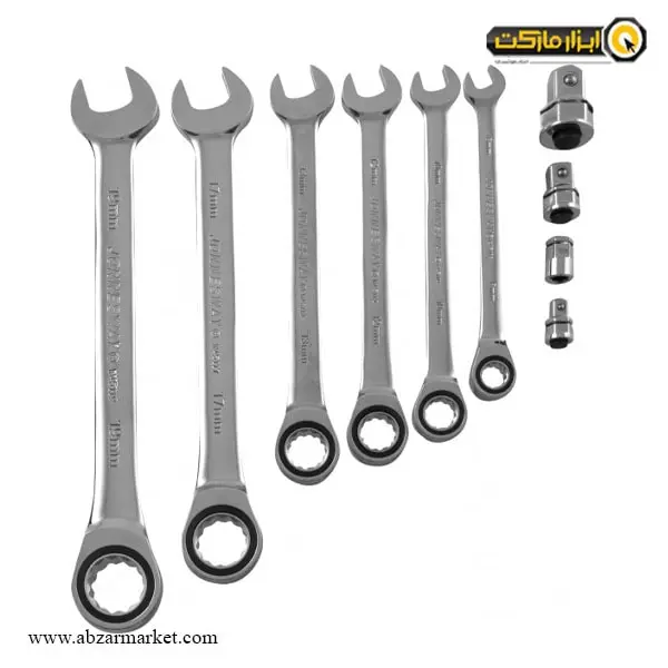 ست آچار یک سر رینگ جغجغه یک سر تخت جانزوی 10 عددی مدل W45110S