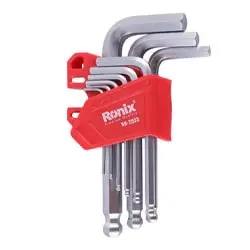 آچار آلن سر گرد رونیکس کارتی کوتاه 9 عددی مدل RH-2033