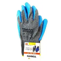 دستکش ایمنی توسن نخی لاتکس مدل TDP-CL10N