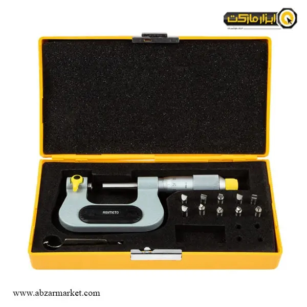 میکرومتر پیچ آسیمتو 100-75 میلی متر خارج سر تعویض شو مدل 0-04-133