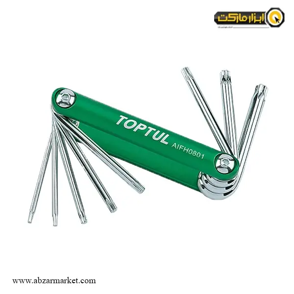 آچار آلن ستاره ای تاپ تول چاقویی 8 عددی مدل AIFH0801