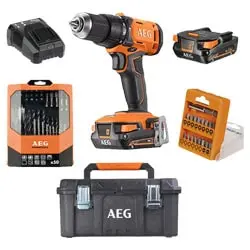 دریل شارژی چکشی AEG لیتیوم 18 ولت مدل BSB 18G4-202TB-LK2