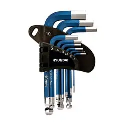 آچار آلن سر گرد هیوندای کارتی کوتاه 9 عددی مدل HT190