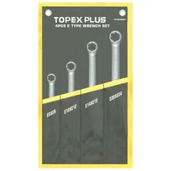 ست آچار دو سر رینگ E‌ ستاره ای تاپکس 4 عددی