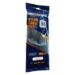 بست کمربندی ولتی مکس مشکی بسته 100 عددی سایز 300x4.8