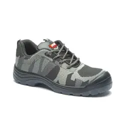 کفش ایمنی بافتی یحیی چریکی طوسی مدل 599