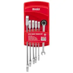 ست آچار یکسر تخت یکسر رینگ جغجغه رونیکس 6 عددی مدل RH-2173