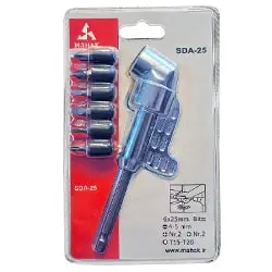 ست رابط بیت خور چپقی 90 درجه محک 6 عددی مدل SDA-25