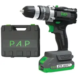 کیت دریل شارژی چکشی PAP لیتیوم 21 ولت مدل CID-2126