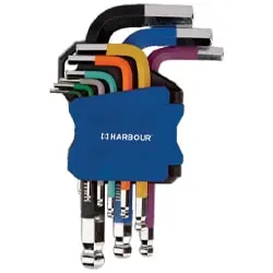 آچار آلن سر گرد هاربر کارتی کوتاه 9 عددی مدل H9A-ST