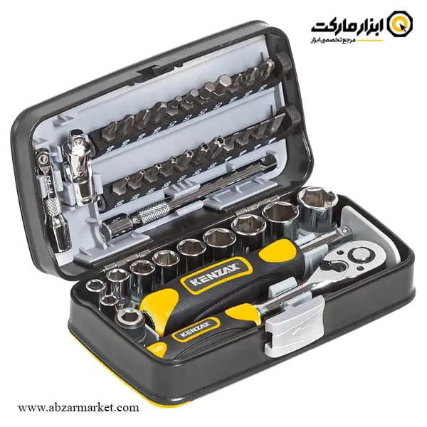 جعبه بکس کنزاکس 38 پارچه 1/4 اینچ مدل 9438 جعبه بکس کنزاکس 38 پارچه 1/4 اینچ مدل 9438