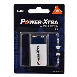 باتری کتابی POWER XTRA آلکالاین 9 ولت