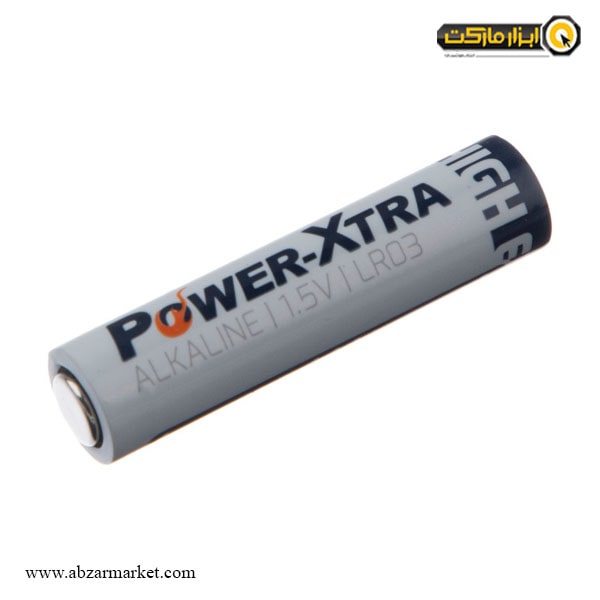 باتری نیم قلمی پاور اکسترا AAA آلکالاین بسته 2 عددی مدل LR03