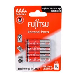 باتری نیم قلمی فوجیتسو آلکالاین بسته 4 عددی مدل FUJ-0315-4
