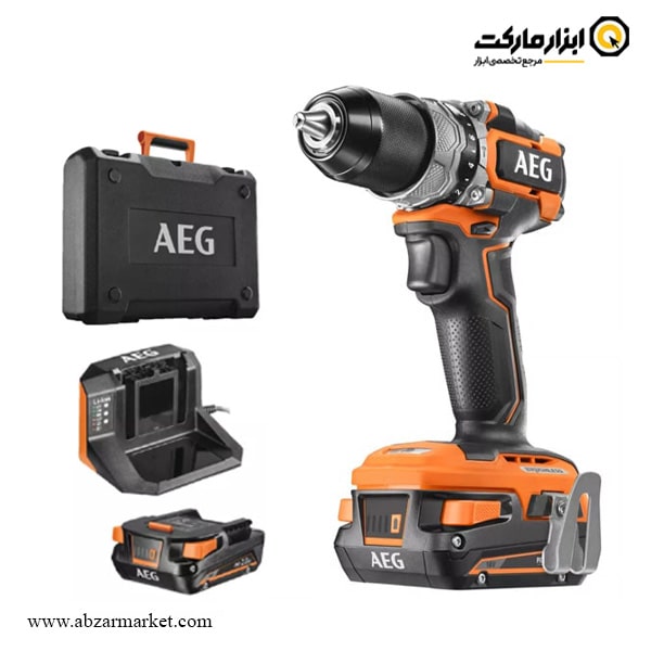 دریل شارژی چکشی AEG براشلس 18 ولت مدل BSB 18SBL-202C