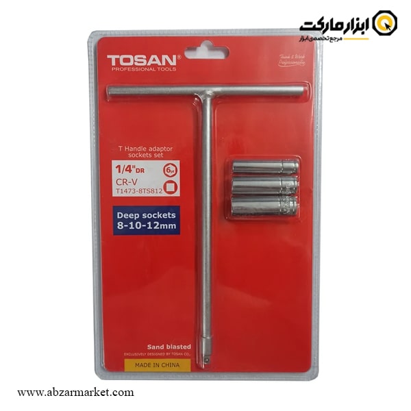 ست آچار بکس دسته T سوکت خور توسن 1/4 اینچ 4 عددی مدل T1473-8TS812