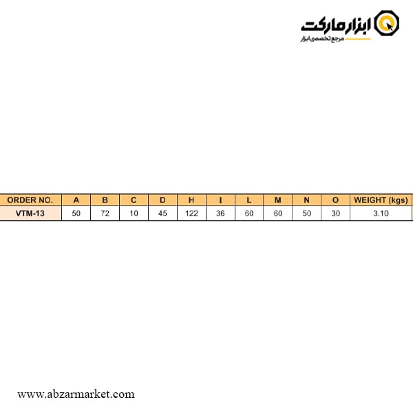 قلاویز زن پایه مگنتی ورتکس M3-M12 مدل VTM-13