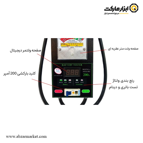 تستر باتری و دینام خودرو اصل ترونیک 12 ولت مدل ASL4000-200A