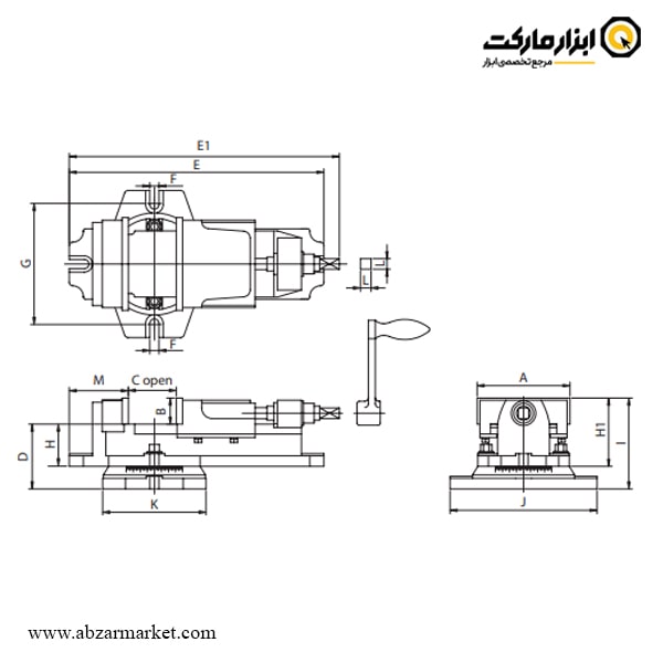 گیره مکانیکی دستگاه فرز ورتکس مدل VK