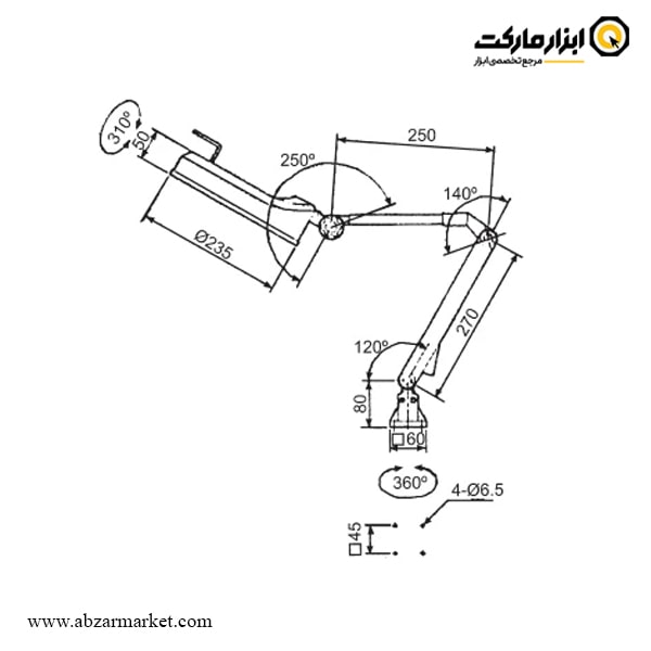 ذره بین چراغ دار ورتکس مدل VHL-30MEB