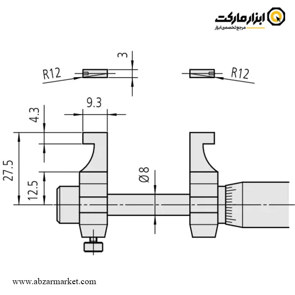 میکرومتر میتوتویو 50-25 میلی متر داخل سنج مدل 186-145