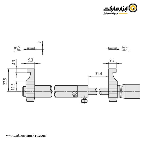 میکرومتر میتوتویو 75-50 میلی متر داخل سنج مدل 187-145