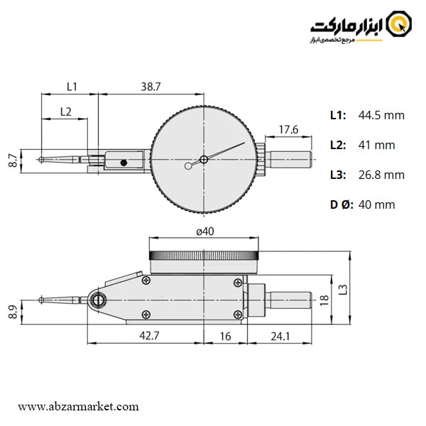 ساعت شیطونکی میتوتویو کورس 1 میلی متر مدل 415-513 A