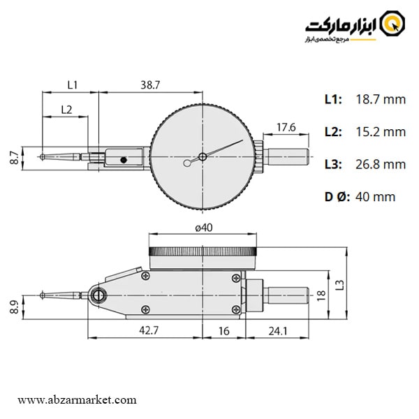 ساعت شیطونکی میتوتویو کورس کوچک 0.2 میلی متر مدل 405-513 A