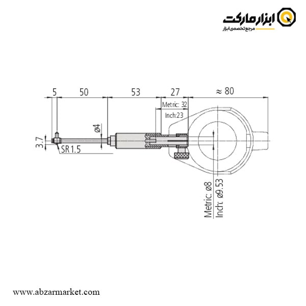 بور گیج میتوتویو 10 - 6 میلی متر مدل 211-511