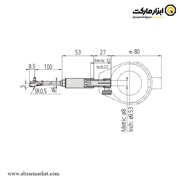 بور گیج میتوتویو 18.5 - 10 میلی متر مدل 204-511