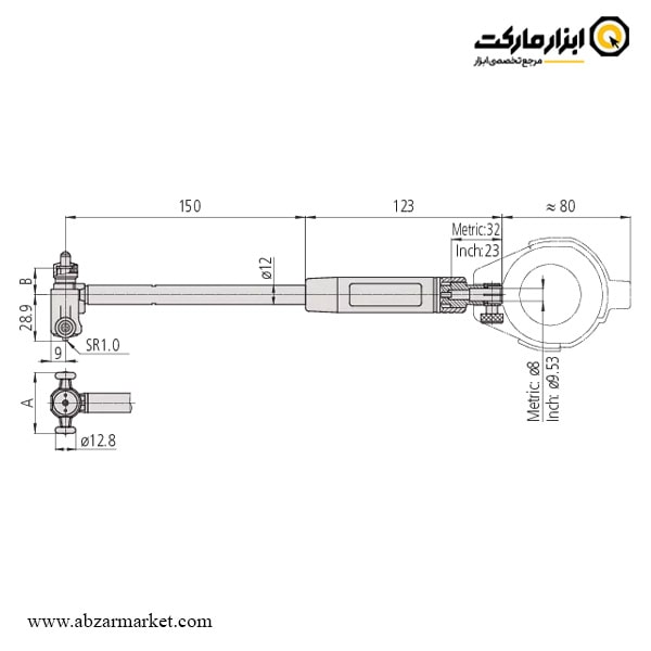 بور گیج میتوتویو 150 - 50 میلی متر مدل 723-511