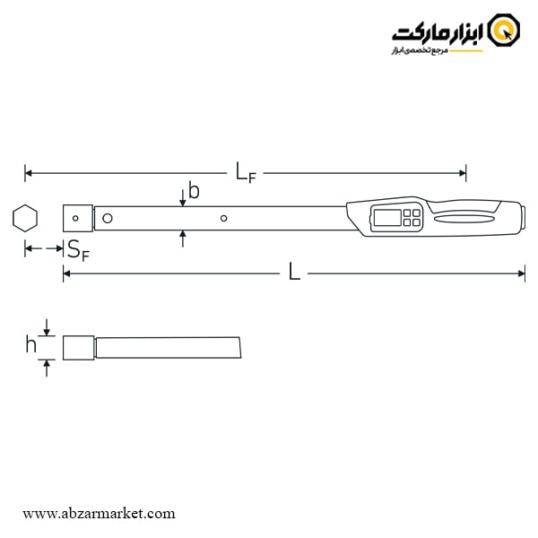 آچار ترکمتر دیجیتال اشتایویل 100-10 نیوتن سری خور 9x12 مدل 730D/10