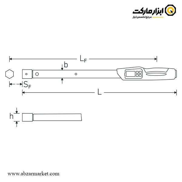 آچار ترکمتر دیجیتال اشتایویل 800-80 نیوتن سری خور 22x28 مدل 730D/80