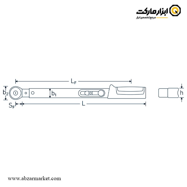 آچار ترکمتر جغجغه ای 1/2 اینچ اشتایویل 130-25 نیوتن مدل 730R/12 Quick