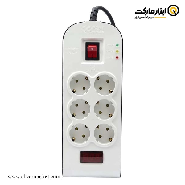 محافظ دیجیتال شش خانه پارت الکتریک با کابل 5 متری مدل 8796 محافظ دیجیتال شش خانه پارت الکتریک با کابل 5 متری مدل 8796