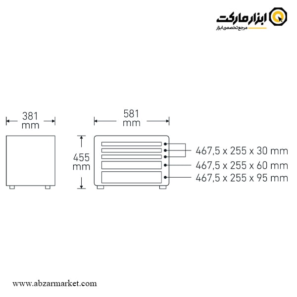 جعبه ابزار چرخ دار کشویی اشتایویل 206 پارچه خلبانی مدل 13221 WT/TS