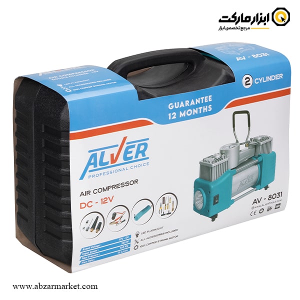 کمپرسور باد فندکی و سر باتری آلور مدل AV-8031