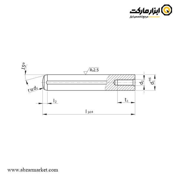 پین تثبیت رزوه دار مدل D26