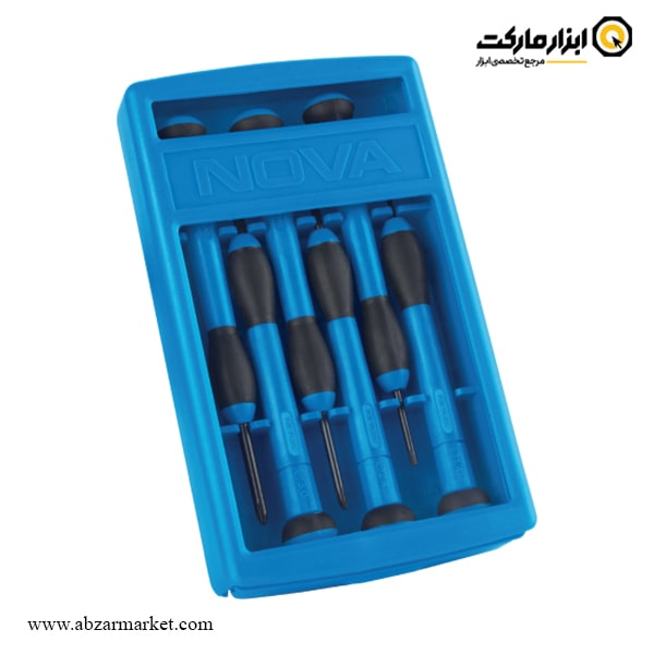 ست پیچ گوشتی ساعتی نووا 6 عددی مدل 1334 ست پیچ گوشتی ساعتی نووا 6 عددی مدل 1334