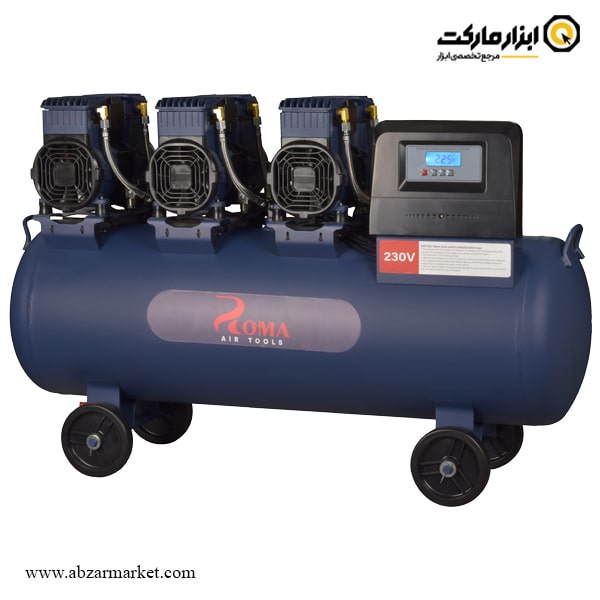 کمپرسور هوا سایلنت روما 100 لیتری سری پرایم مدل 2-1480X3F100 کمپرسور هوا سایلنت روما 100 لیتری سری پرایم مدل 2-1480X3F100