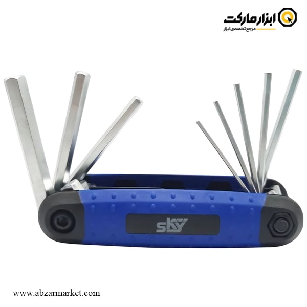 آچار آلن شش گوش اسکای چاقویی 8 عددی مدل ST-2299 آچار آلن شش گوش اسکای چاقویی 8 عددی مدل ST-2299