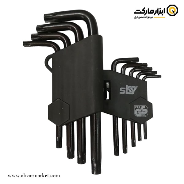 آچار آلن ستاره ای اسکای کارتی کوتاه 9 عددی مدل ST-1211B آچار آلن ستاره ای اسکای کارتی کوتاه 9 عددی مدل ST-1211B
