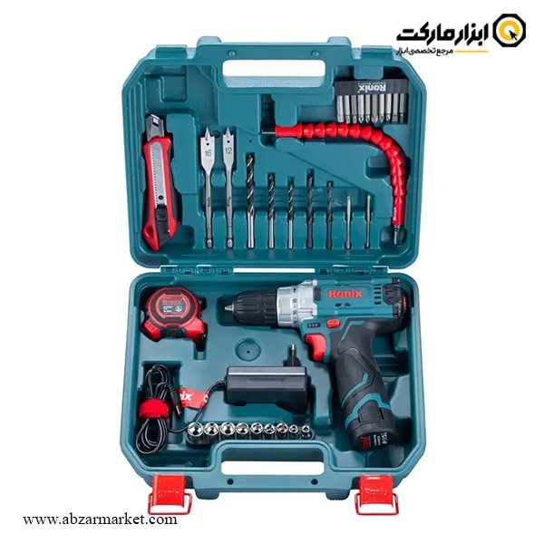 کیت دریل شارژی چکشی 12 ولت 35 پارچه رونیکس مدل RS-8611