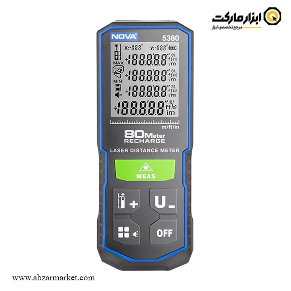 متر لیزری نووا نور سبز 80 متری مدل 5380 متر لیزری نووا نور سبز 80 متری مدل 5380