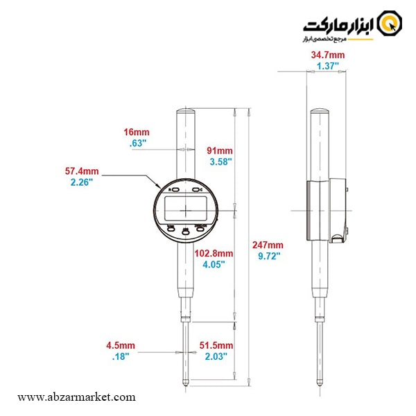 ساعت اندیکاتور داسکوا دیجیتال 50.8 میلی متر مدل 1115-5260 ساعت اندیکاتور داسکوا دیجیتال 50.8 میلی متر مدل 1115-5260