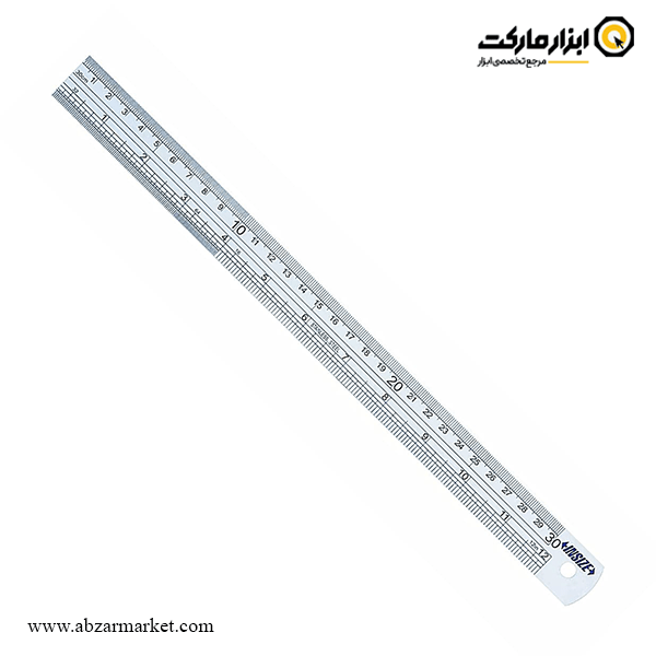 خط کش فلزی اینسایز 30 سانتی متر پهن مدل 3001-7110 خط کش فلزی اینسایز 30 سانتی متر پهن مدل 3001-7110