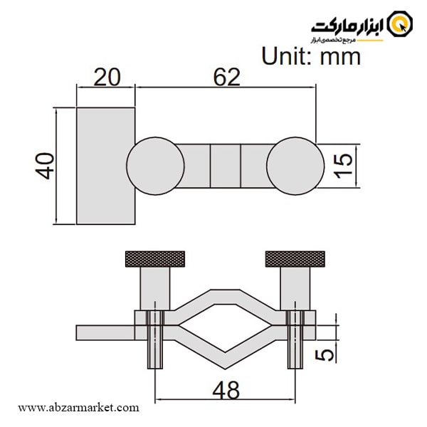گیره نگهدارنده میکرومتر سه فک اینسایز مدل 2-6301