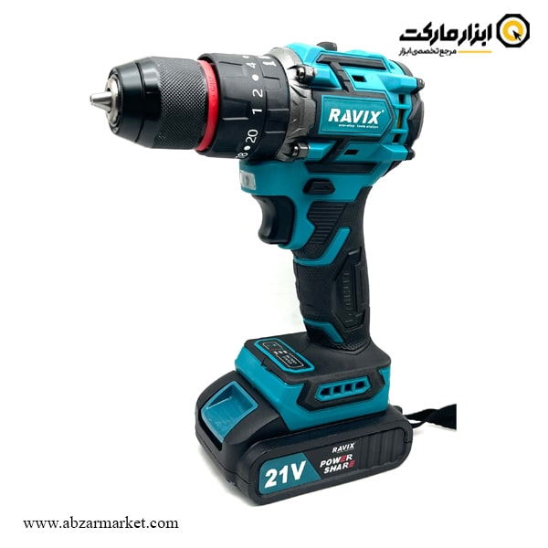 دریل شارژی چکشی راویکس براشلس لیتیوم 21 ولت مدل 21V